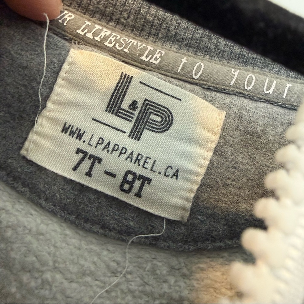 LP Apparel Gray Kids Zip-Up Sweatshirt 7-8 - Picture 3 of 3